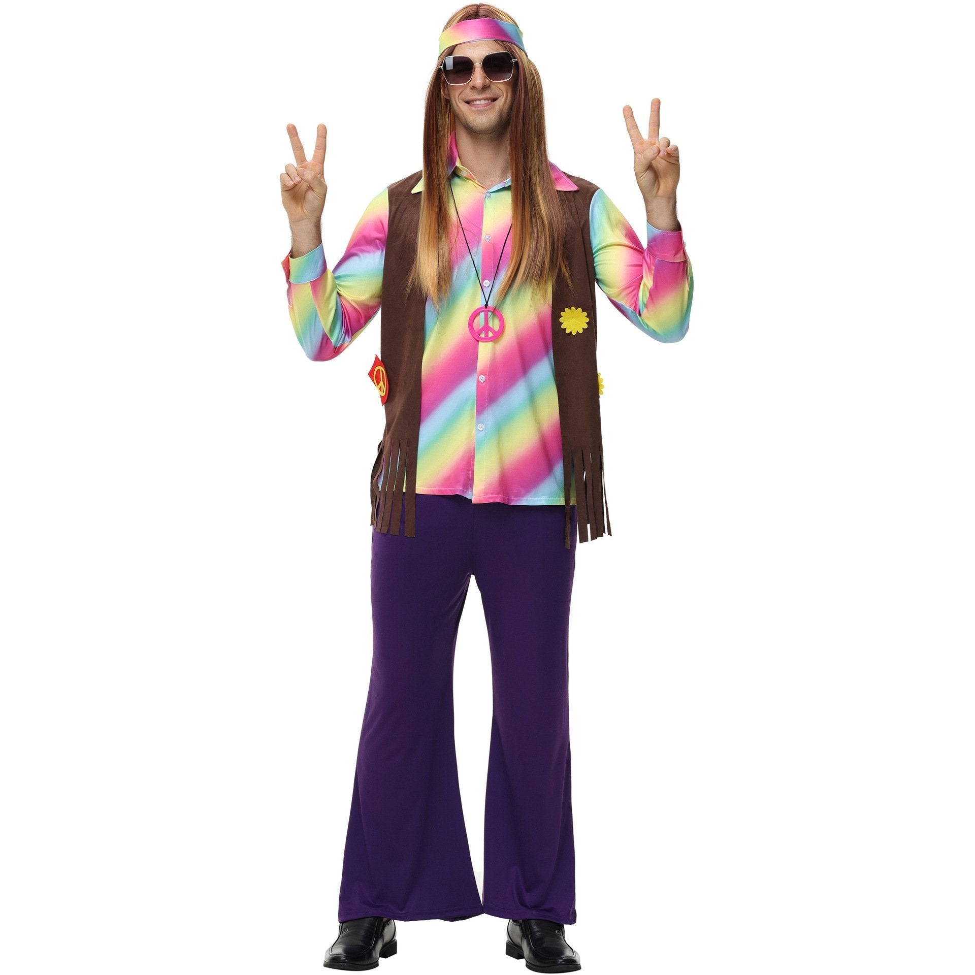 Buymen's 70s disco hippie costume music festival rock dance party Now Cheaper With 3 - 5 Days Ship - PajamasBuy