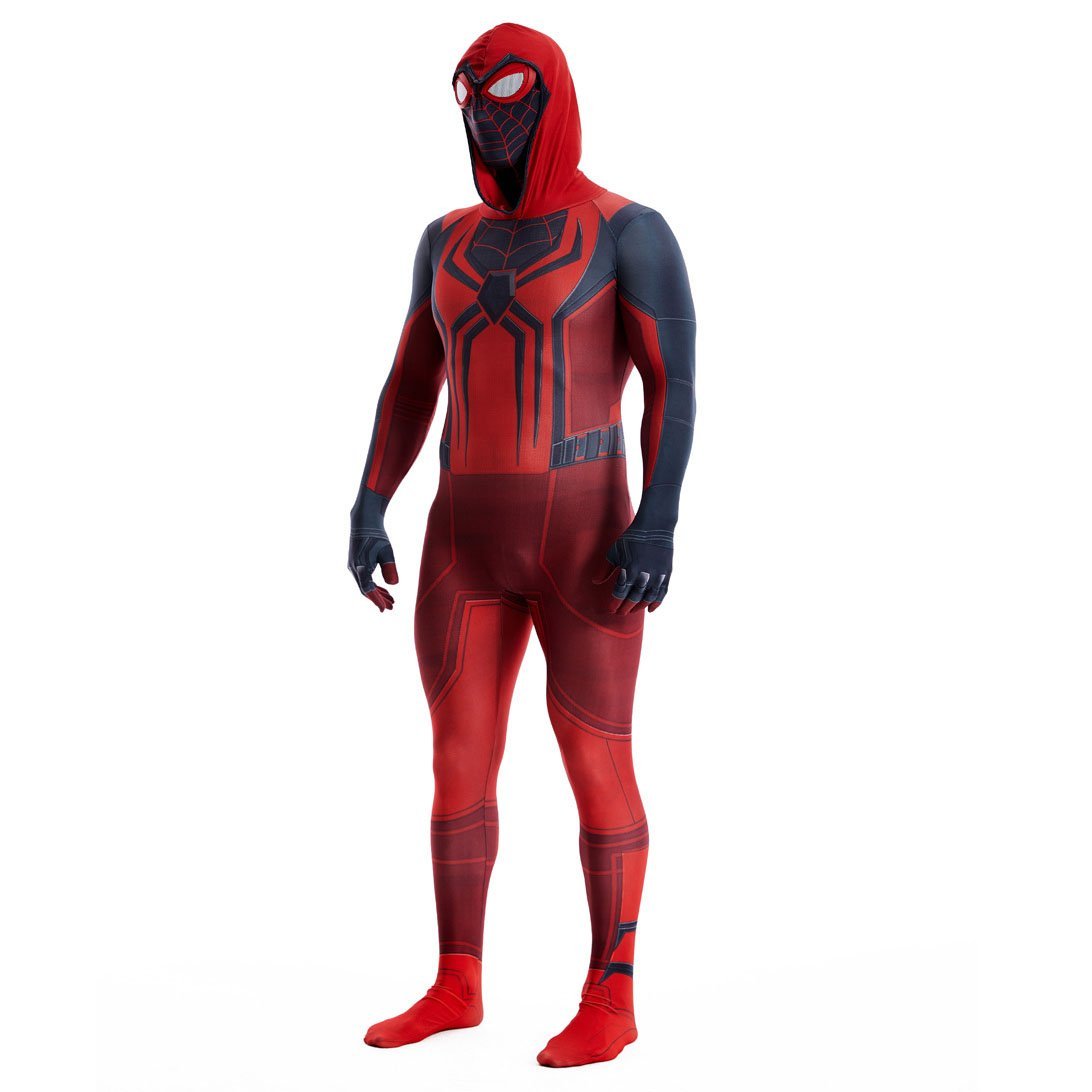 BuyMiles Morales Crimson Cowl Spider Man Costume Red Cape Halloween Cosplay for Kids and Adults Now Cheaper With 3 - 5 Days Ship - PajamasBuy