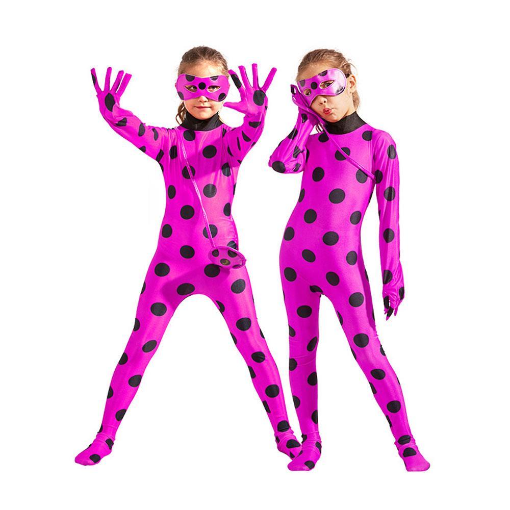 BuyMiraculous Ladybug Cosplay Costume Kids Zentai Bodysuit Halloween Jumpsuit for Girls Boys Now Cheaper With 3 - 5 Days Ship - PajamasBuy