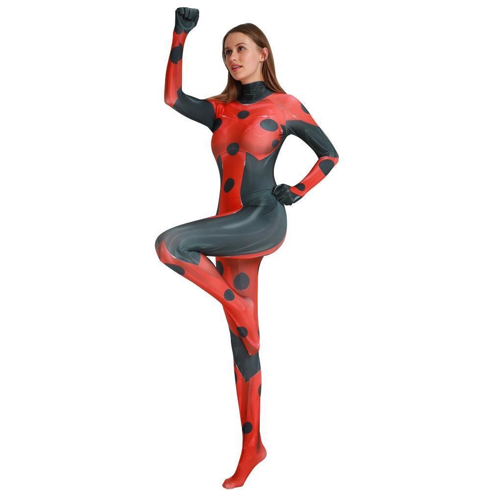 BuyMrBug Female Halloween Cosplay Miraculous Ladybug Costume Zentai Bodysuit Now Cheaper With 3 - 5 Days Ship - PajamasBuy