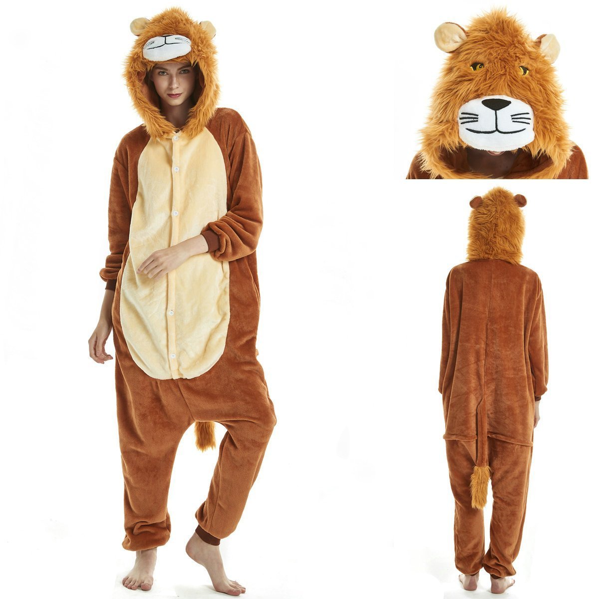 BuyNew Lion Kigurumi Onesies Pajamas For Adult Cosplay Costumes Now Cheaper With 3 - 5 Days Ship - PajamasBuy