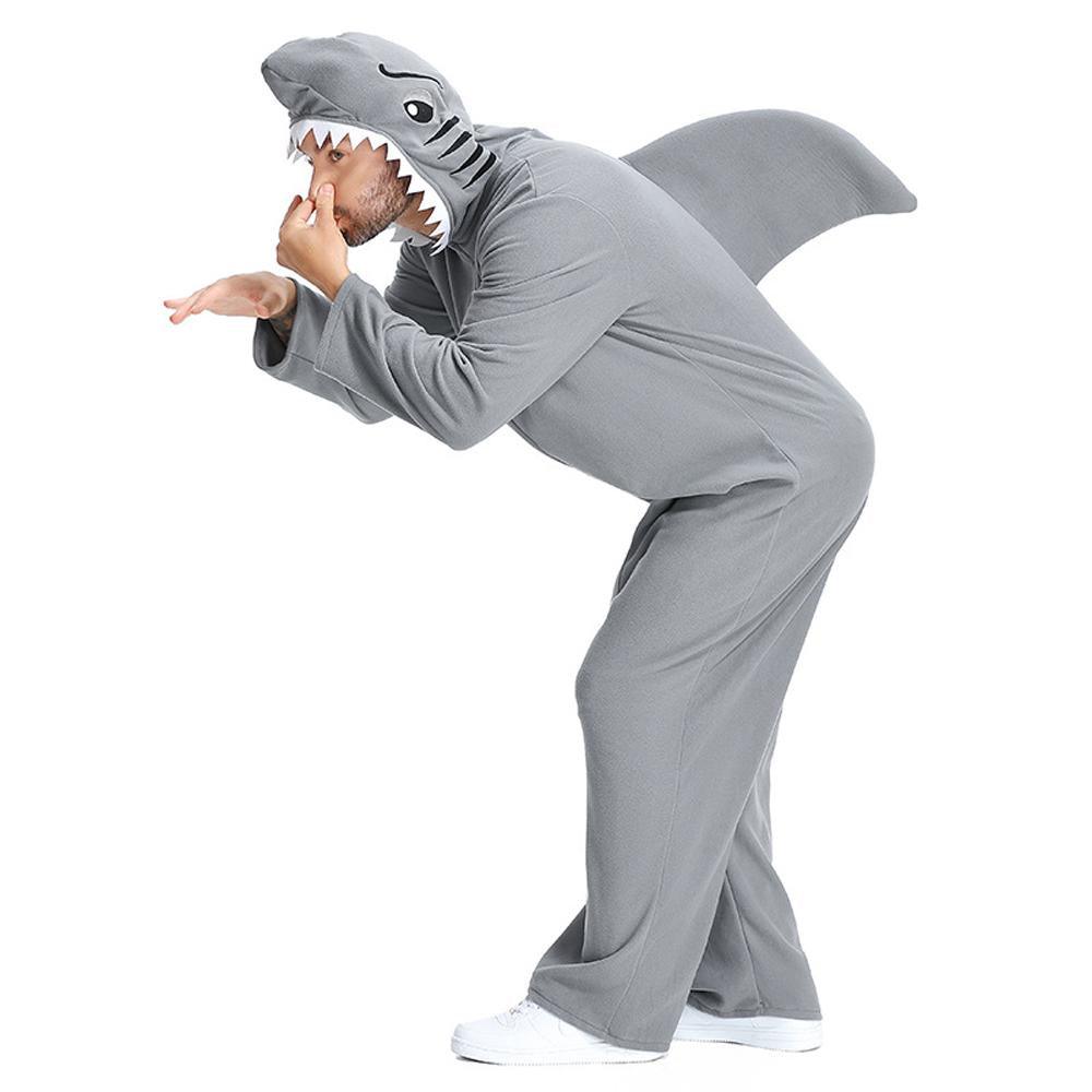 Ocean Great White Shark Animal Adult Jumpsuit Cosplay Costume Carnival - Pajamasbuy