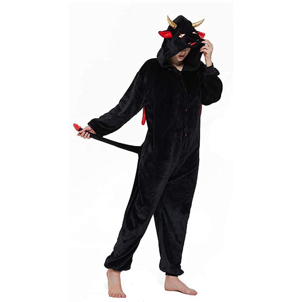 BuyOnesie Kigurumi Pajamas Print New Demon Adult's Flannel Winter Sleepwear Animal Costume Now Cheaper With 3 - 5 Days Ship - PajamasBuy