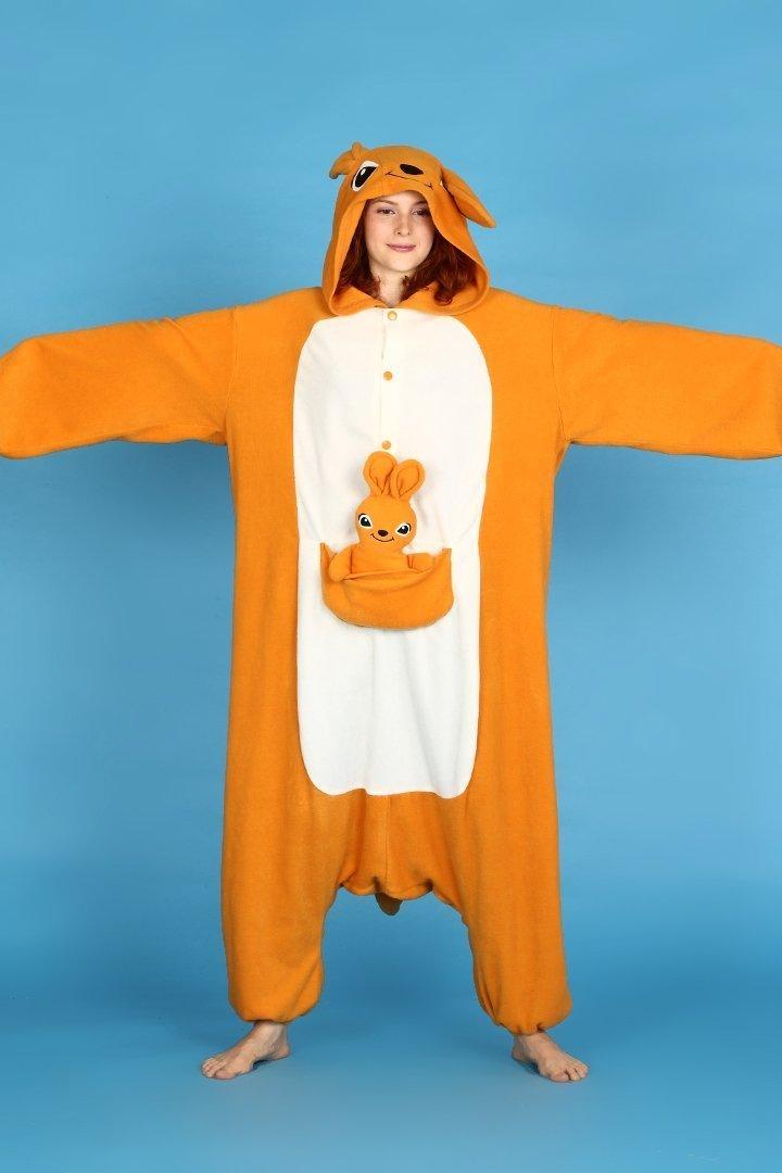 Orange Kangaroo Onesies Hoodie Kigurumi Costume Pajamas - Pajamasbuy