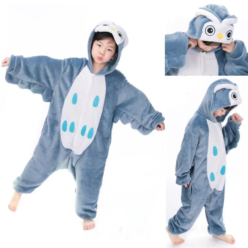 BuyOwl Animals Costume Sleepwear Winter Kigurumi Onesies Kids Now Cheaper With 3 - 5 Days Ship - PajamasBuy