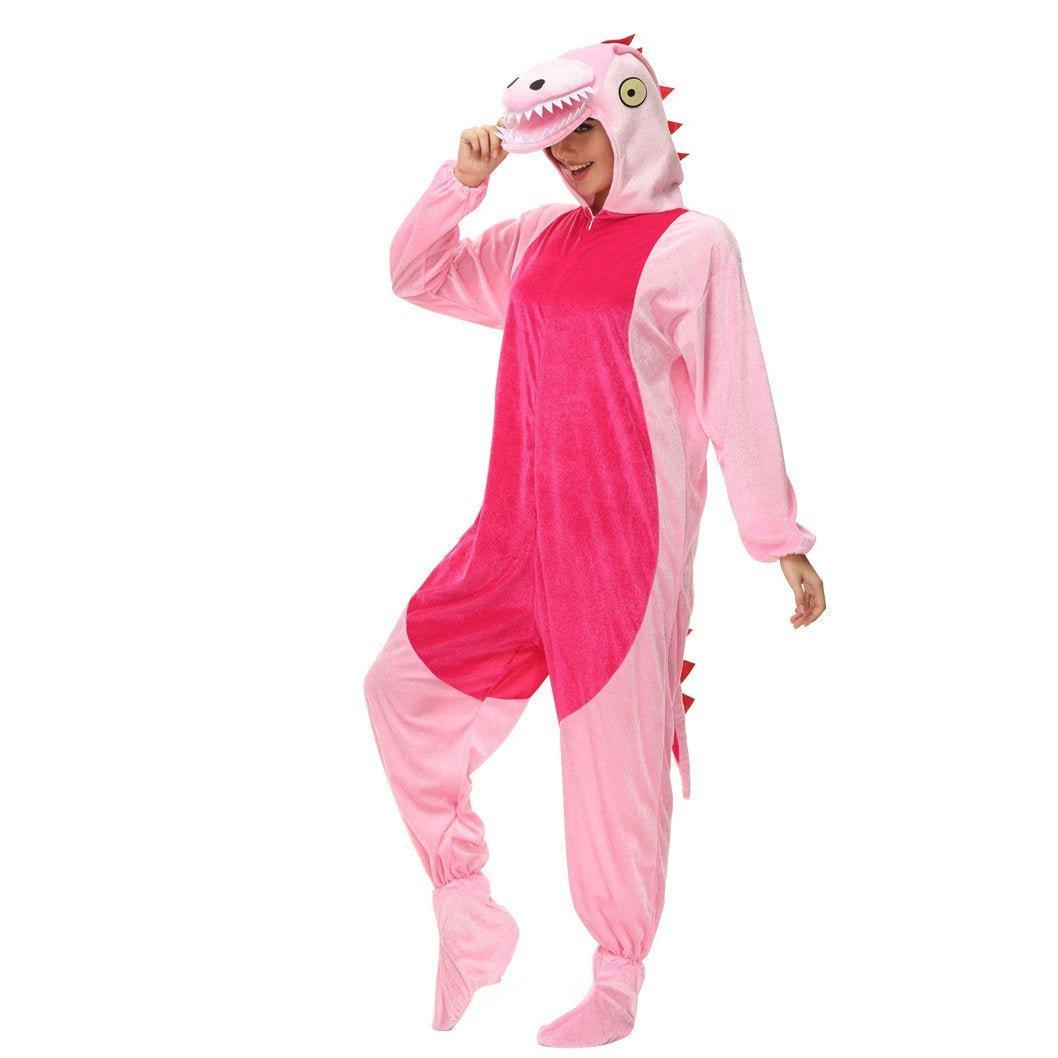 Pink Dinosaur momo Animal kigurumi onesies Costume - Pajamasbuy