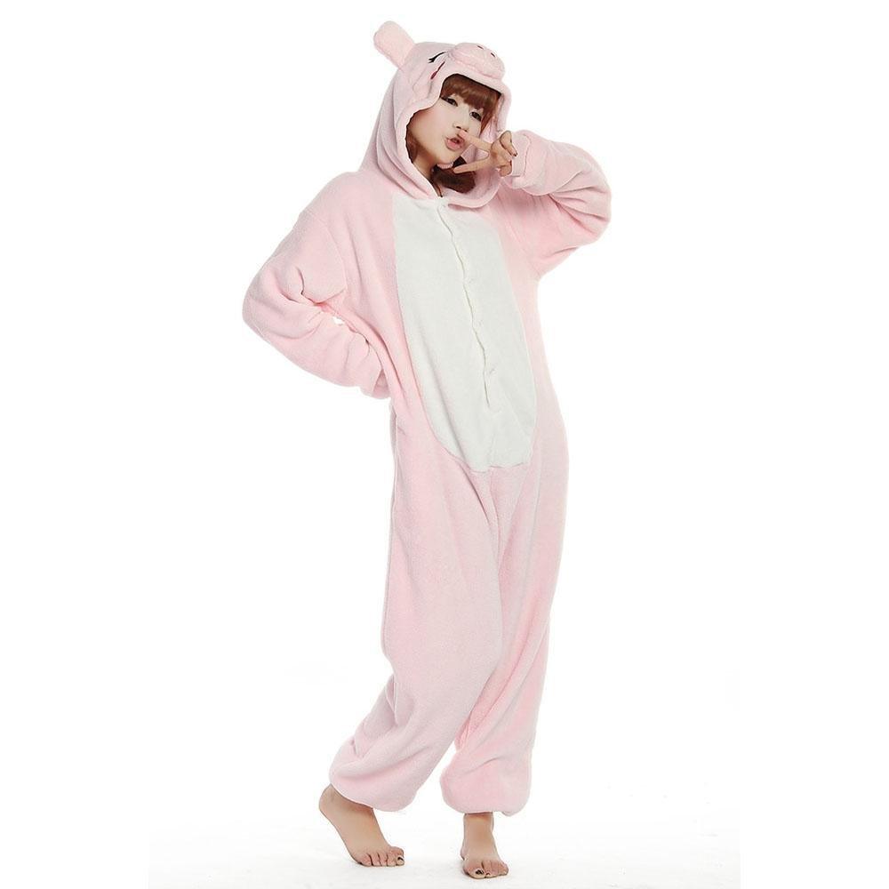 Pink Pig Onesies Hoodie Pajamas Animal Costume Kigurumi - Pajamasbuy