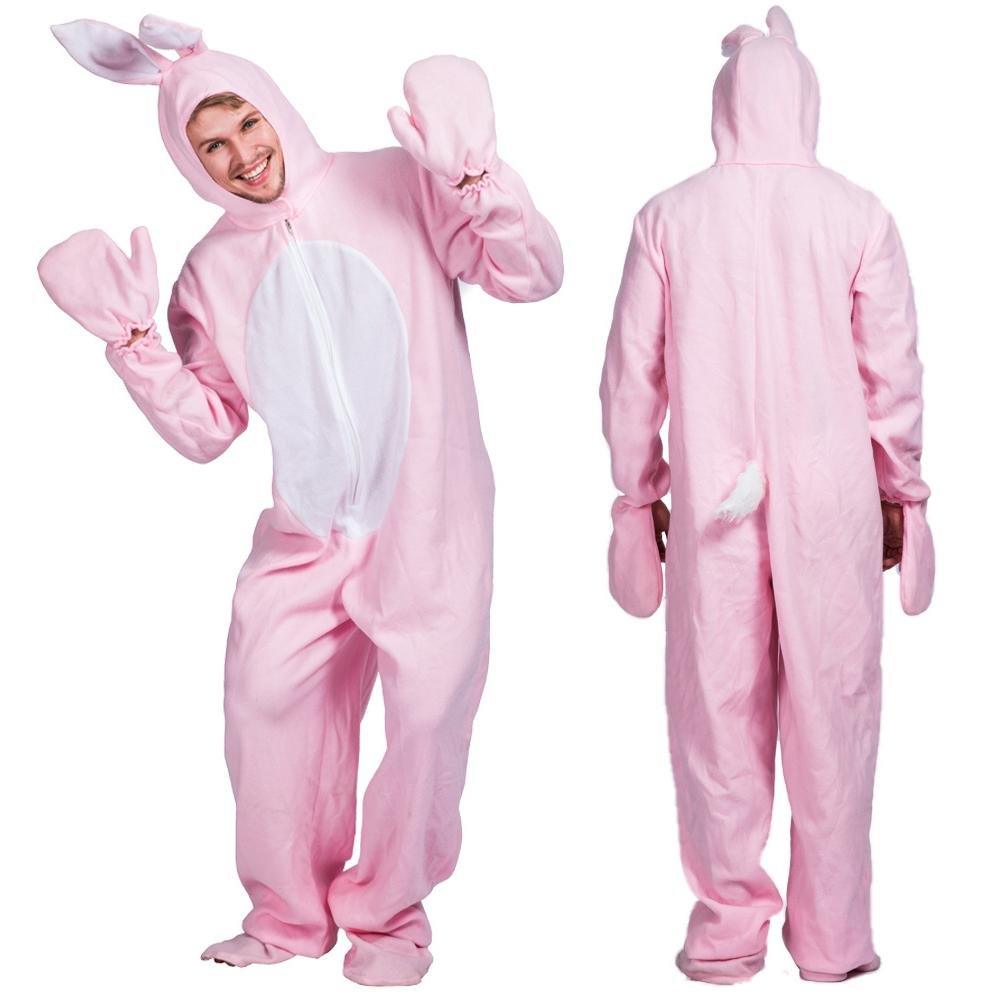 Pink Rabbit Adult Animal Kigurumi Cosplay Easter Bunny Costume - Pajamasbuy