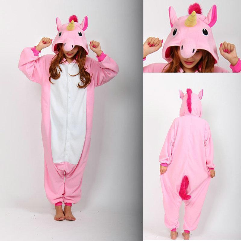 Pink Unicorn Onesies Kigurumi Adult Animal Costume Pajamas - Pajamasbuy