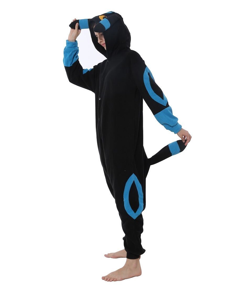 BuyPokemon Blue Umbreon Eevee Kigurumi Onesie Hoodie Costume Pajamas Black Pajamas Now Cheaper With 3 - 5 Days Ship - PajamasBuy