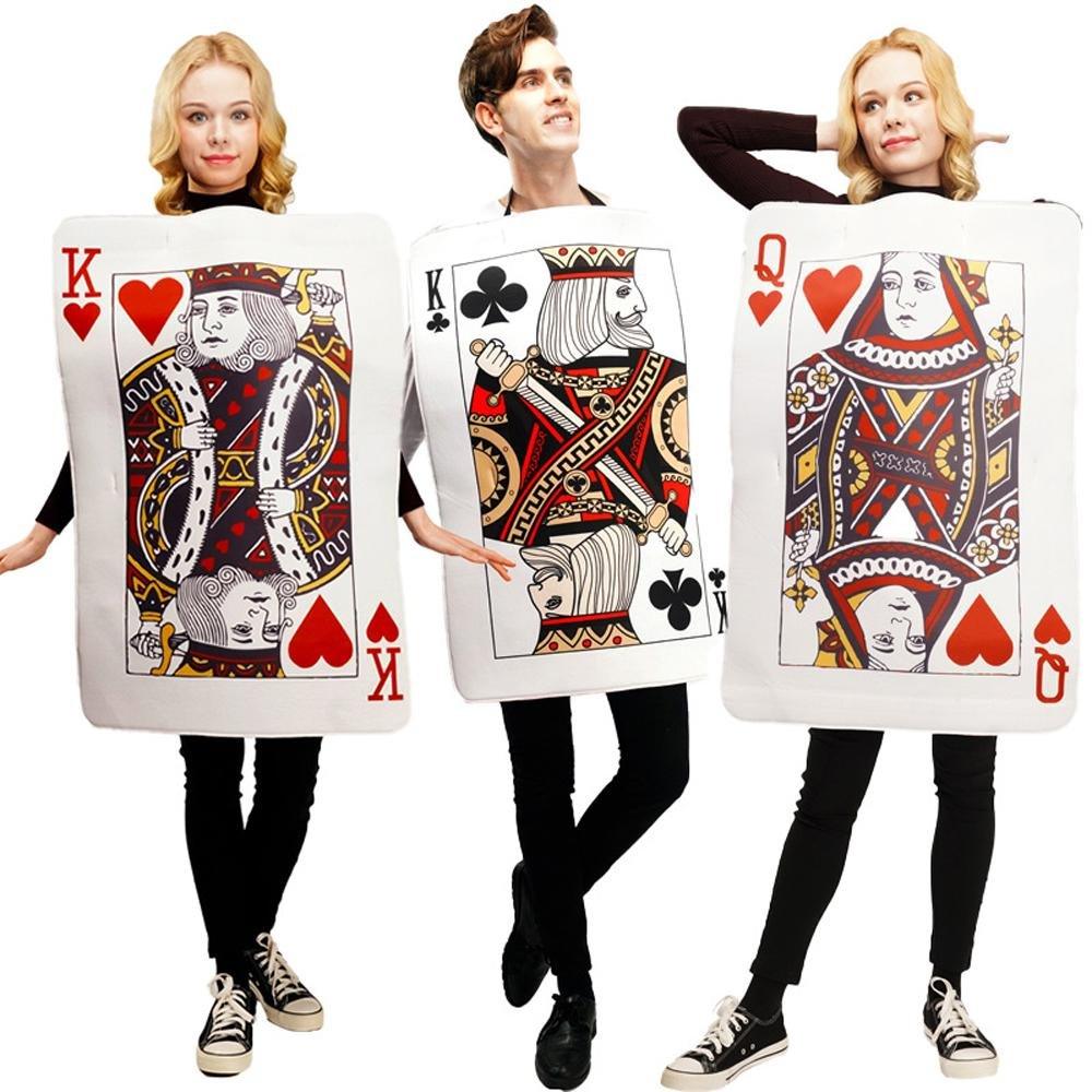 Poker Couples Funny Queen Clubs King of Hearts Cosplay Costume Halloween Carnival Suit - Pajamasbuy