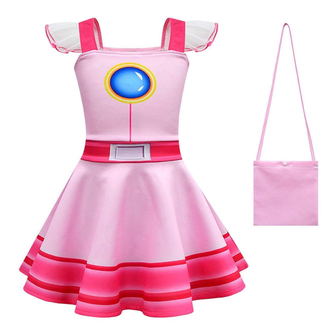 BuyPrincess Peach Cosplay Costume Super Mario Bros Girls Dress Bag Suits Halloween Carnival Now Cheaper With 3 - 5 Days Ship - PajamasBuy