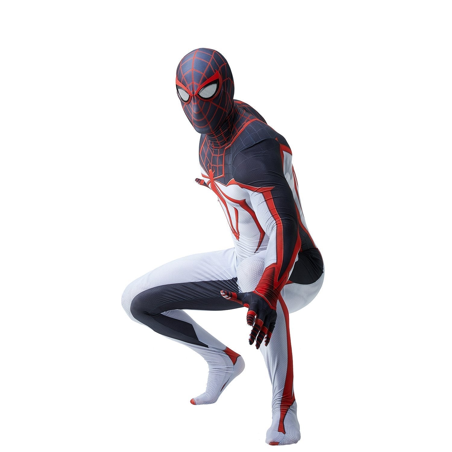 BuyPS5 Miles Morales Spider - Man Tight Jumpsuit Costume for Adults and Kids Now Cheaper With 3 - 5 Days Ship - PajamasBuy