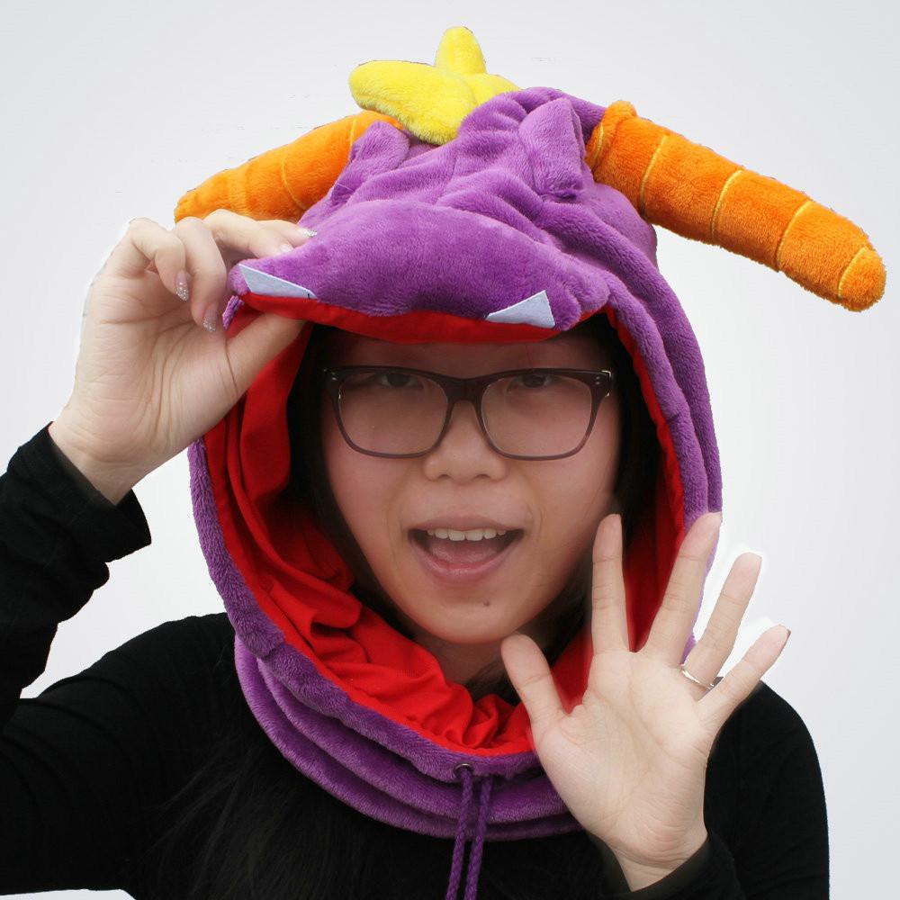 BuyPurple Royal Dragon Spyro The Dragon Kigurumi Neck warmer Hood Now Cheaper With 3 - 5 Days Ship - PajamasBuy