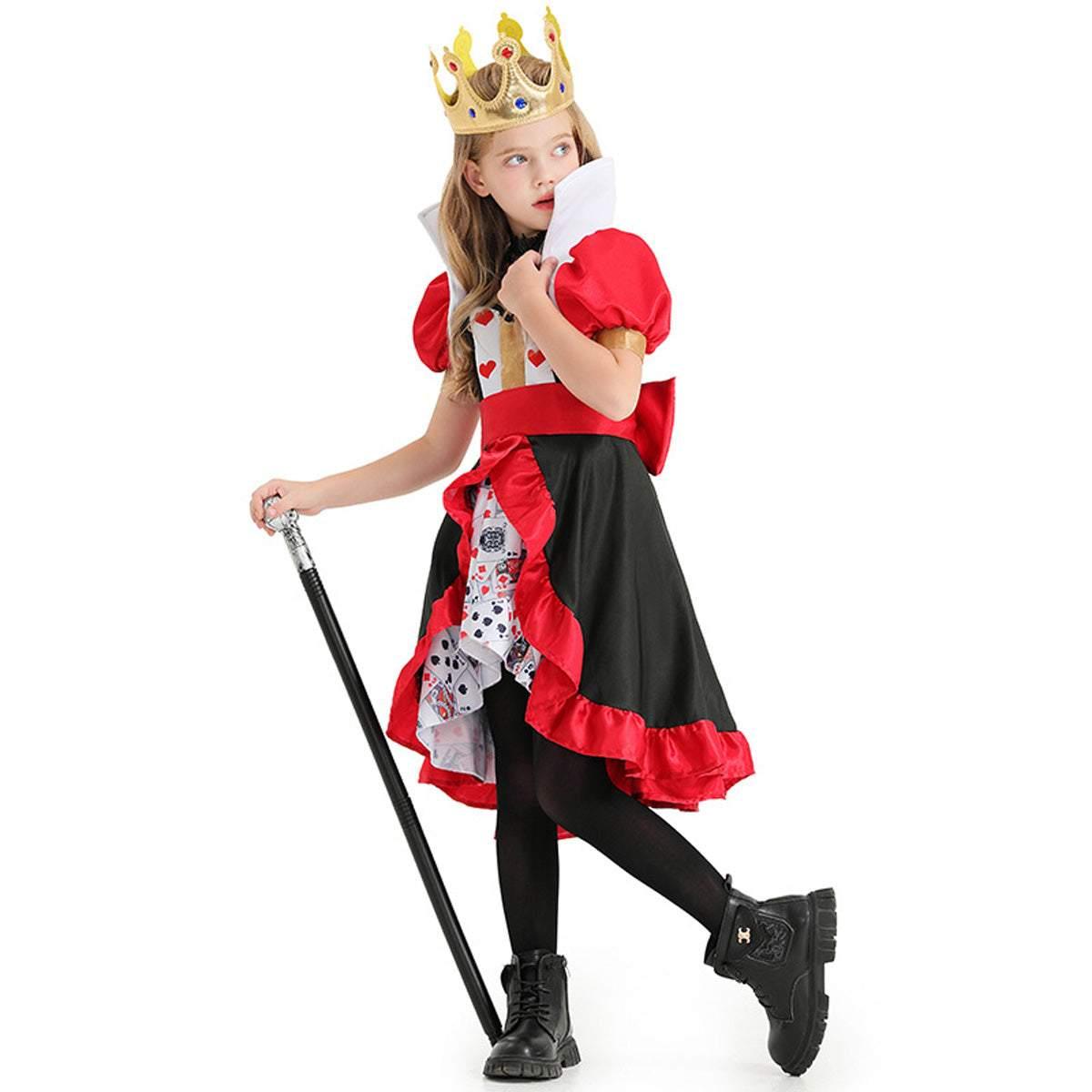 Queen of Hearts Outfits Halloween Carnival Suit Cosplay Costume For Kids - Pajamasbuy