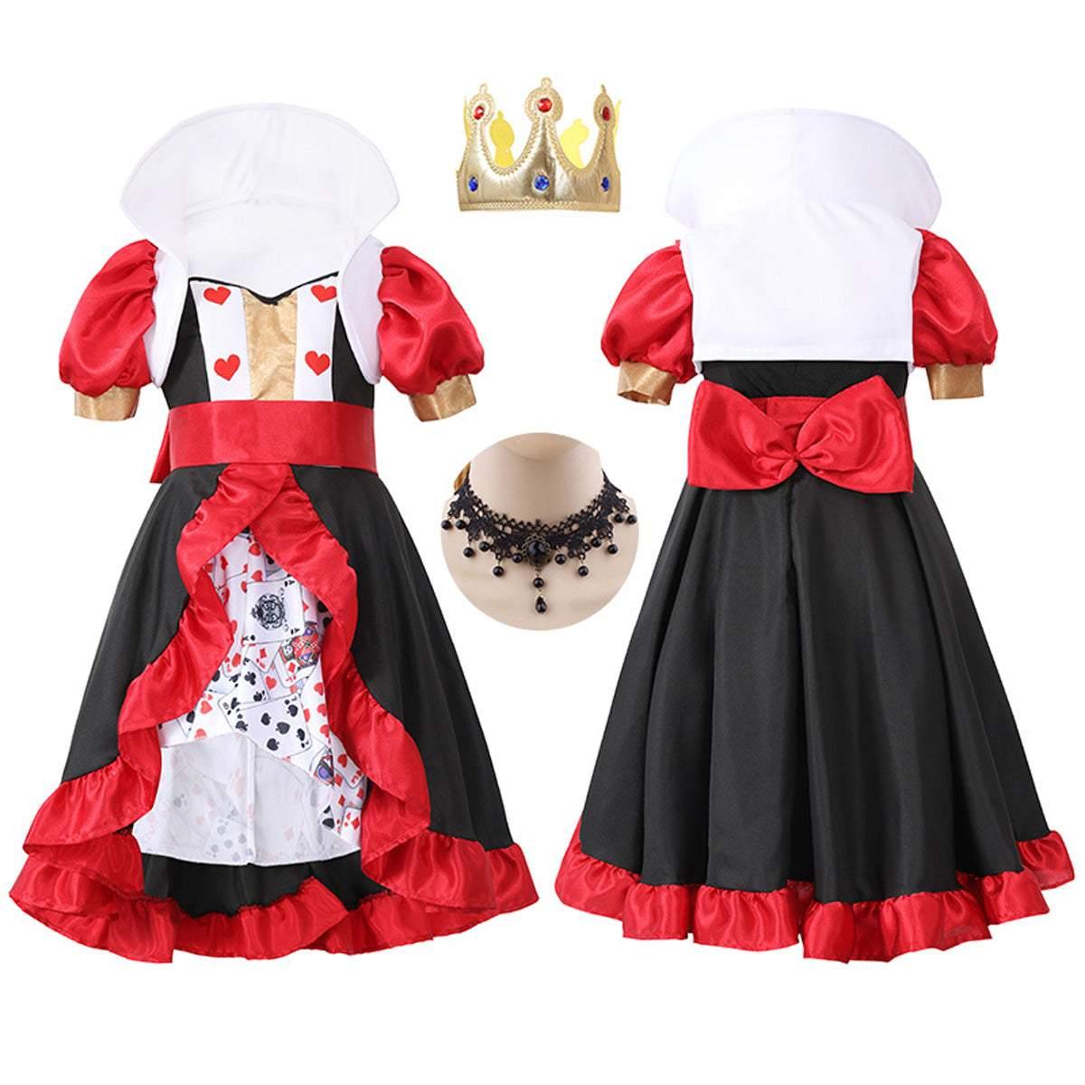 Queen of Hearts Outfits Halloween Carnival Suit Cosplay Costume For Kids - Pajamasbuy