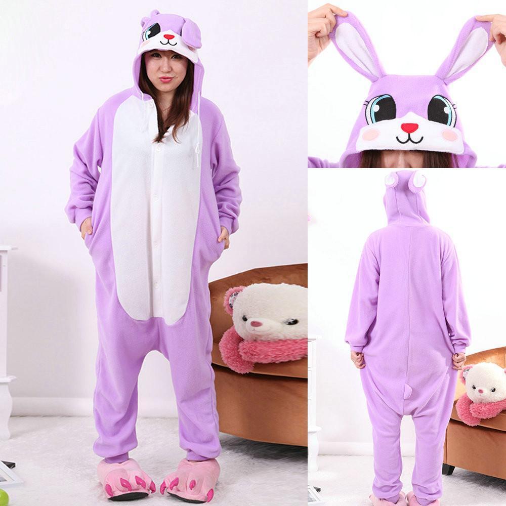 BuyRabbit Kigurumi Pajamas Animal Hoodie Bunny Easter Costume Onesies Now Cheaper With 3 - 5 Days Ship - PajamasBuy