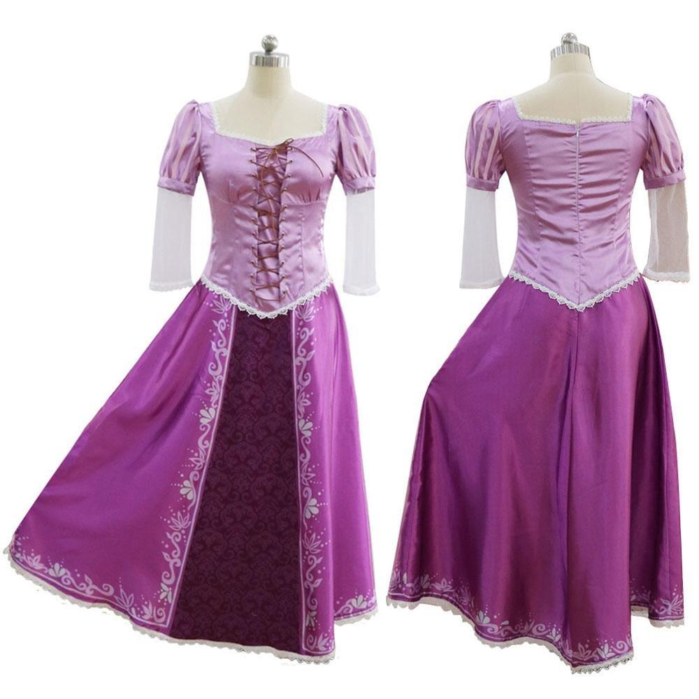 Rapunzel Princess Costume for Women and Girls Tangled Cosplay Dress for Halloween - Pajamasbuy