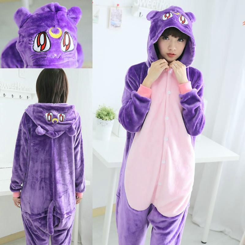 BuySailor Moon Cat Luna Animal Onesies Kigurumi Pajamas Costume Now Cheaper With 3 - 5 Days Ship - PajamasBuy