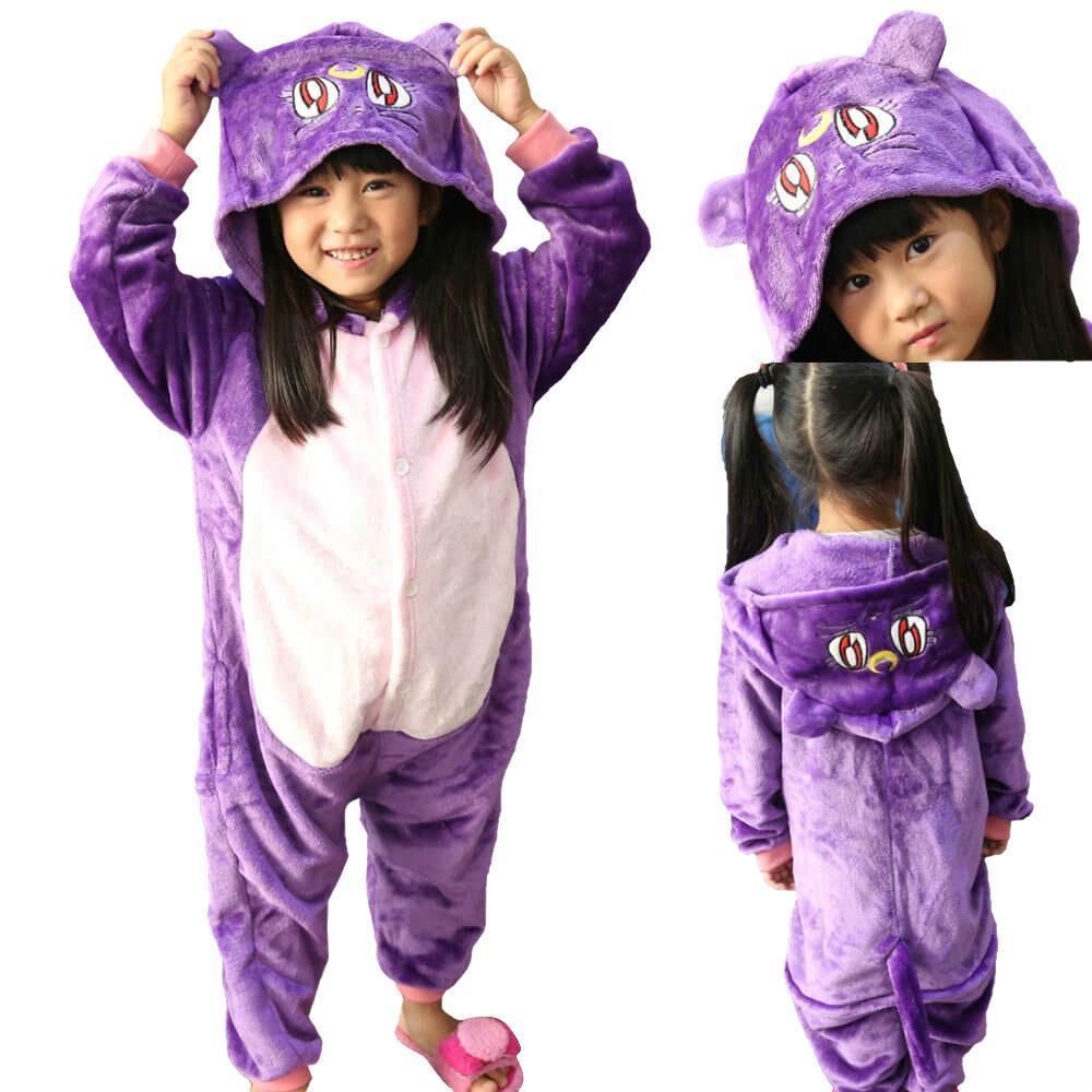 BuySailor moon Cat Luna Kids Animal Onesie kigurumi Pajamas Now Cheaper With 3 - 5 Days Ship - PajamasBuy