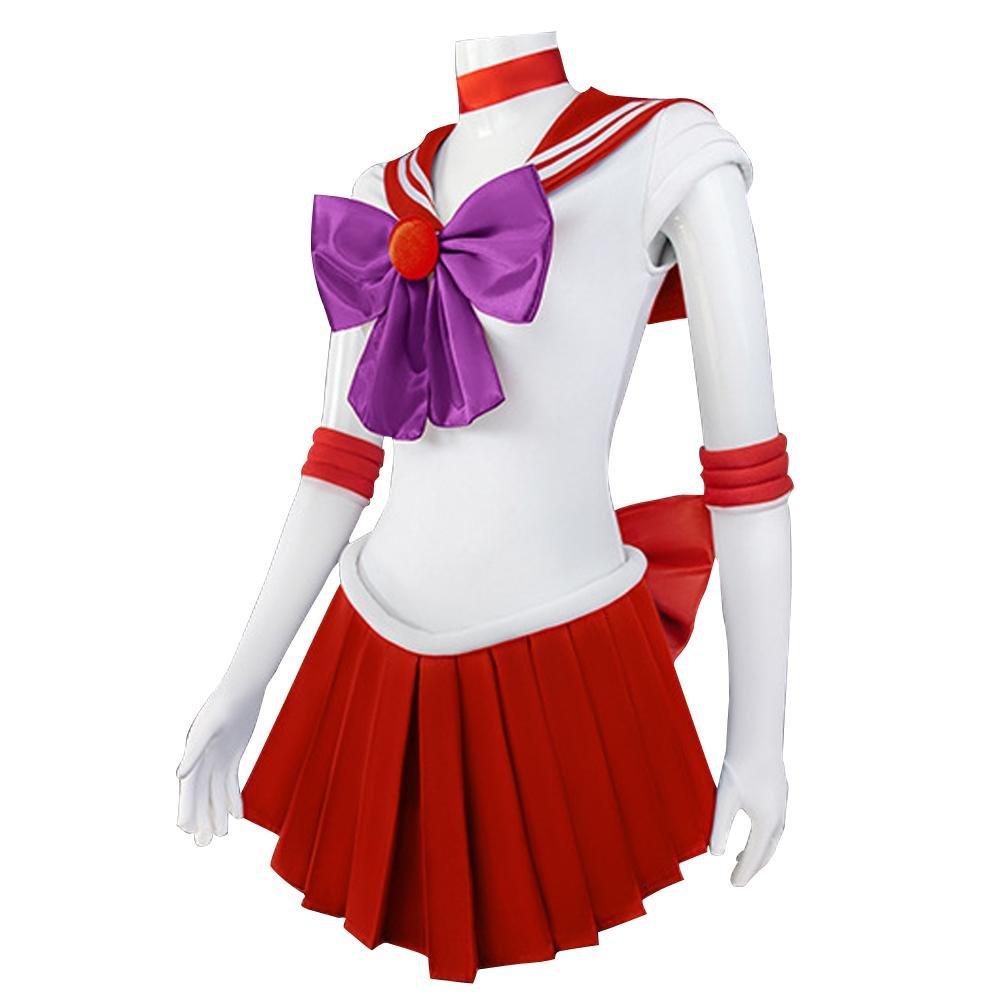 Sailor Moon Hino Rei Sailor Mars Cosplay Costume Red Uniform Dress Outfits Halloween - Pajamasbuy