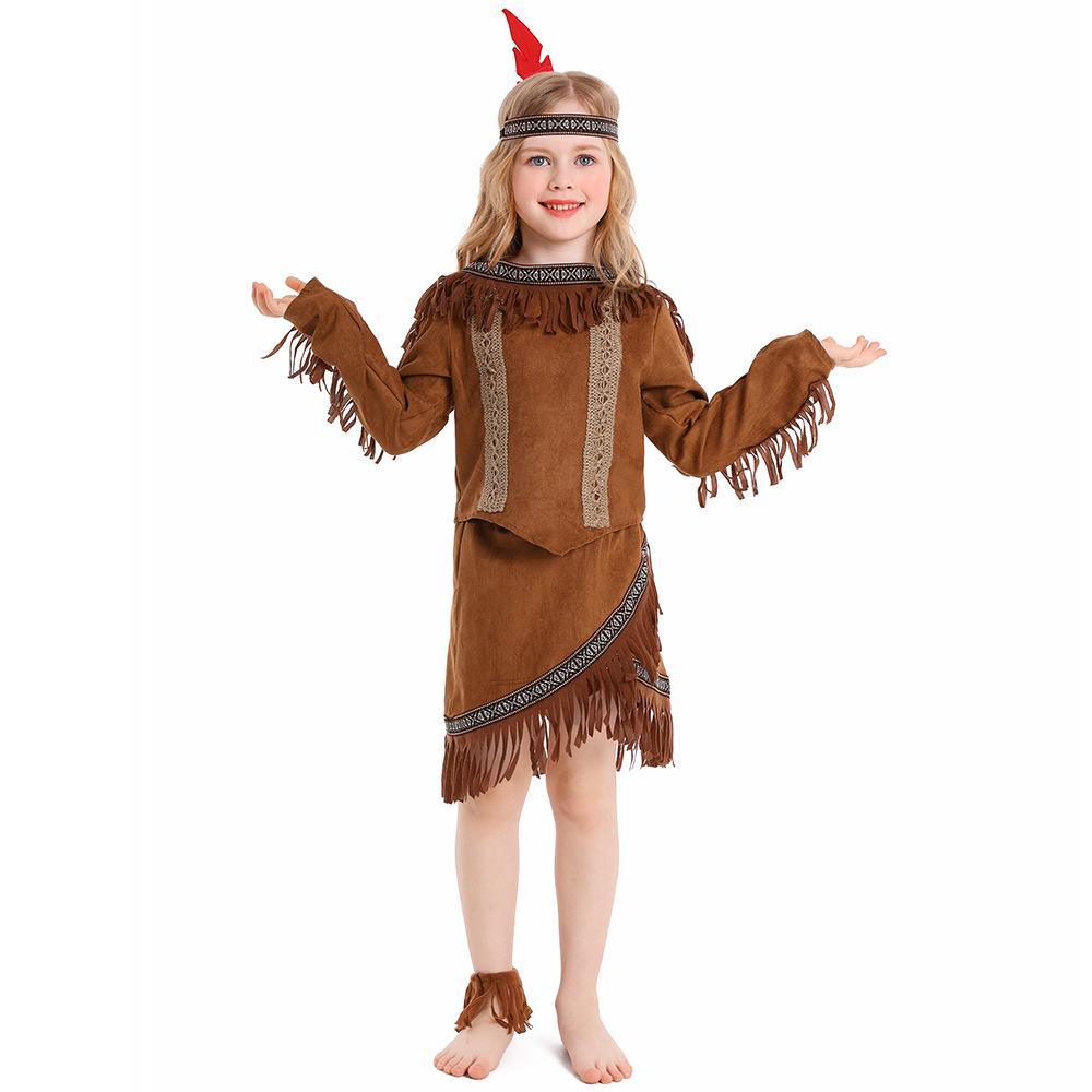 Savage Indian Chief Cosplay Halloween Masquerade Costumes for Kids - Pajamasbuy