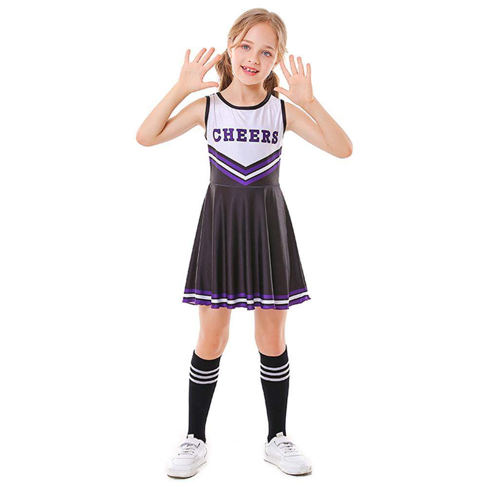 BuySchool Cheerleading Uniform Costume Cheerleader Party Dress Halloween Outfit Dress Up For Girls Now Cheaper With 3 - 5 Days Ship - PajamasBuy