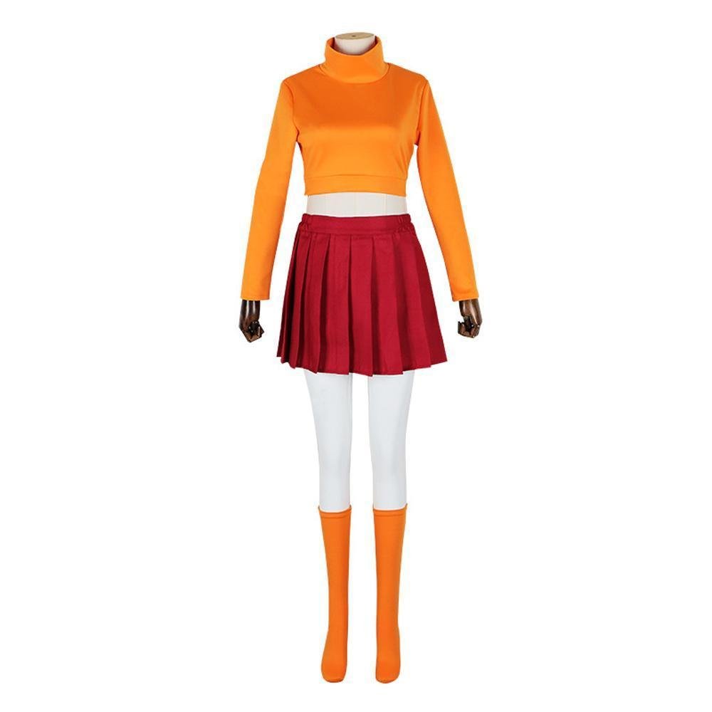 BuyScooby - Doo Velma Cosplay Costumes Cartoon Halloween Suit Outfit Sets Dress Up Uniform For Women Now Cheaper With 3 - 5 Days Ship - PajamasBuy