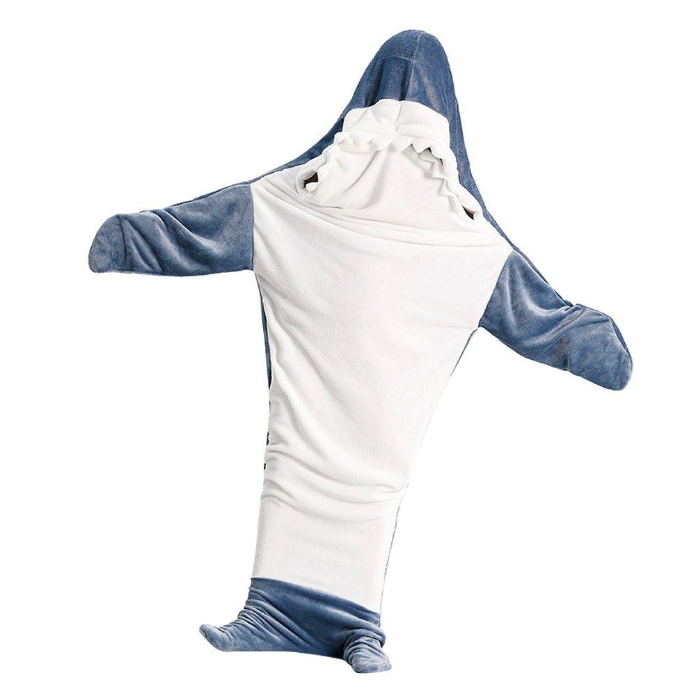 Shark Blanket Sleeping Bag Loose Onesies Pajamas Adult Super Soft Fleece Hoodie - Pajamasbuy