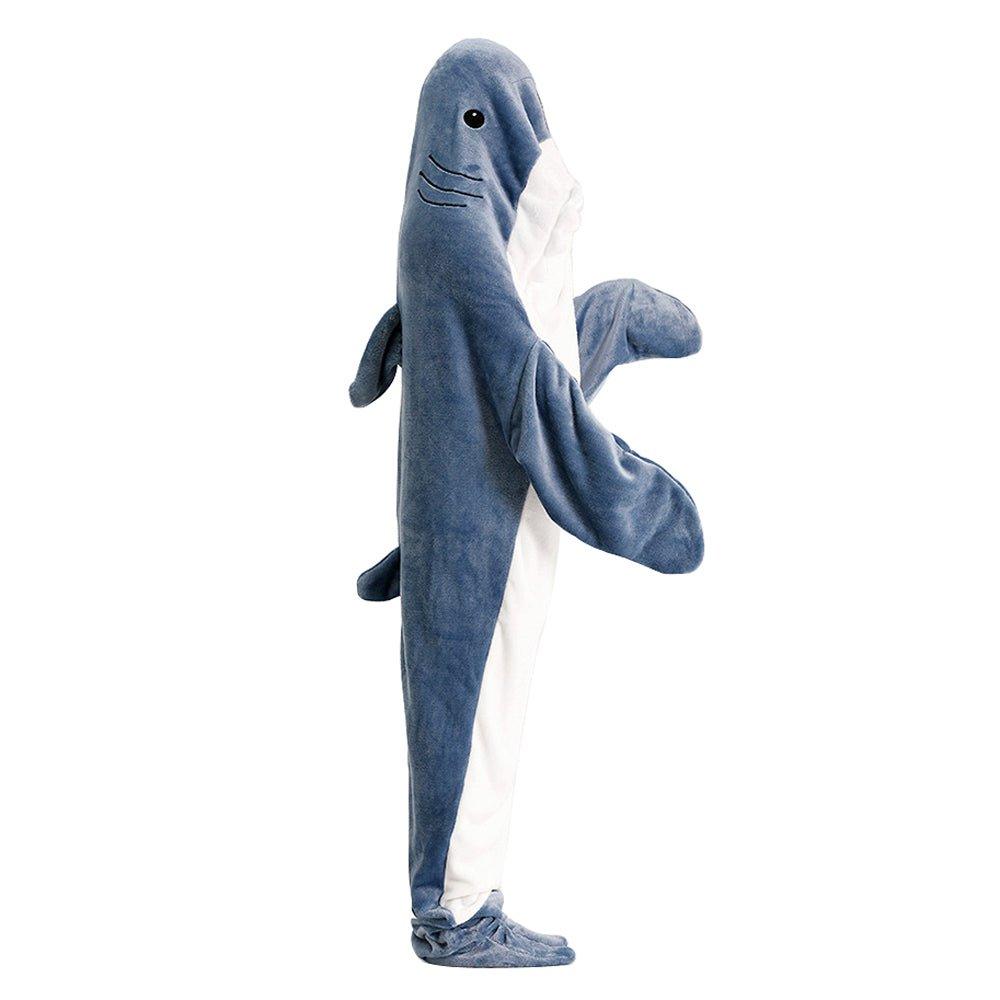 Shark Blanket Sleeping Bag Loose Onesies Pajamas Adult Super Soft Fleece Hoodie - Pajamasbuy