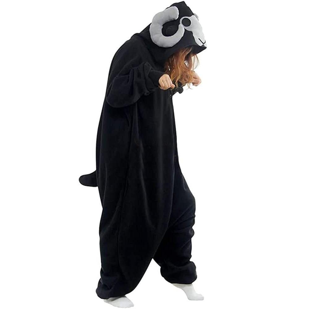 Sheep Costume Black Goat Animal Kigurumi Onesie Cartoon Party Wear Pajamas for Adults - Pajamasbuy