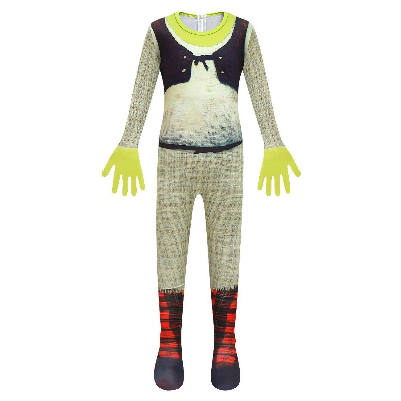 Shrek Costume Cosplay Jumpsuit with Mask Bag for Kids Halloween - Pajamasbuy