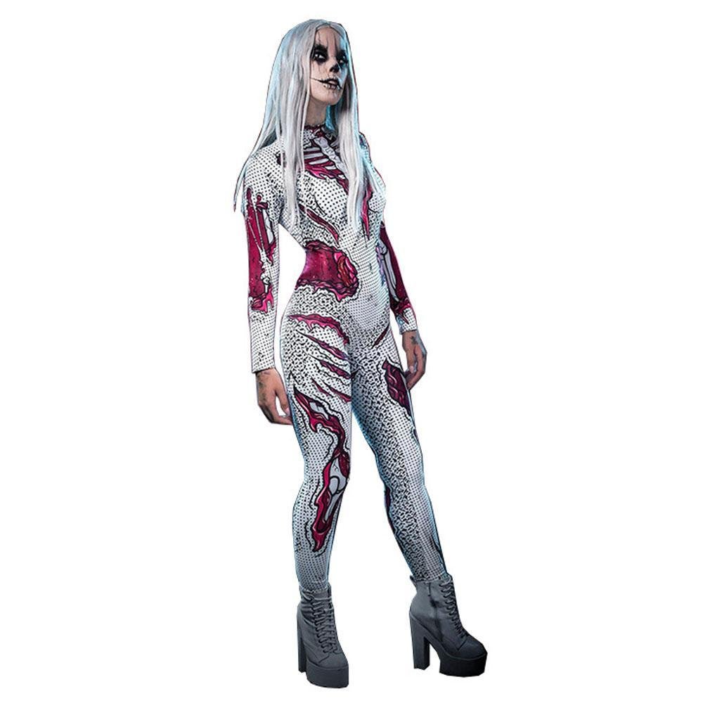 BuySkeleton Costumes Halloween Horror Zombie Cosplay Jumpsuit for Women's Carnival Bodysuit Adult Zentai Now Cheaper With 3 - 5 Days Ship - PajamasBuy