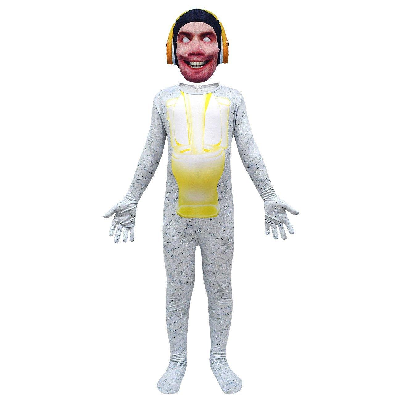 Skibidi Toilet White Jumpsuit Titan Tv man Cosplay Costume For Kids - Pajamasbuy