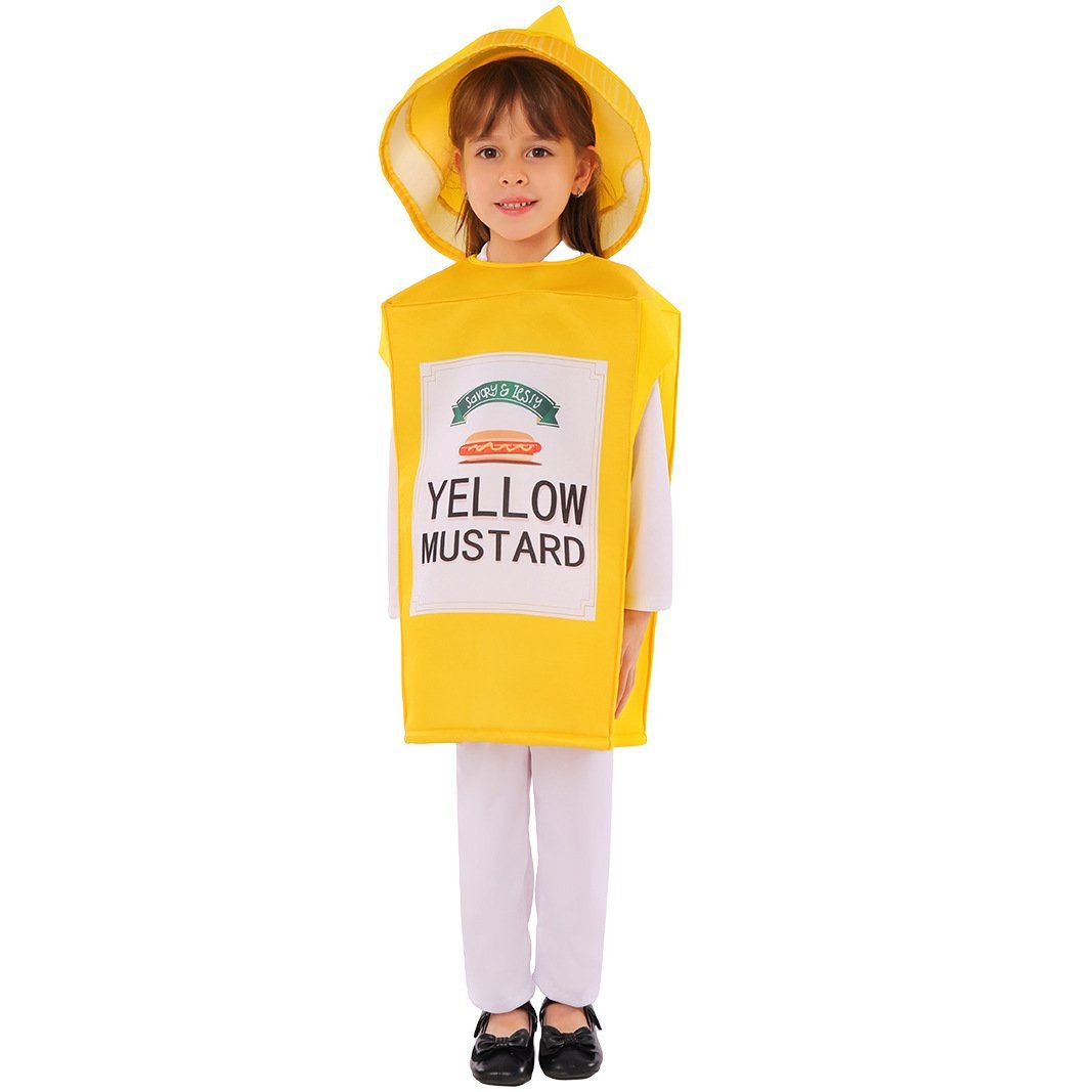 BuySmock Mustard Bottle Kids Funny Stage Cosplay Costumes Halloween Now Cheaper With 3 - 5 Days Ship - PajamasBuy