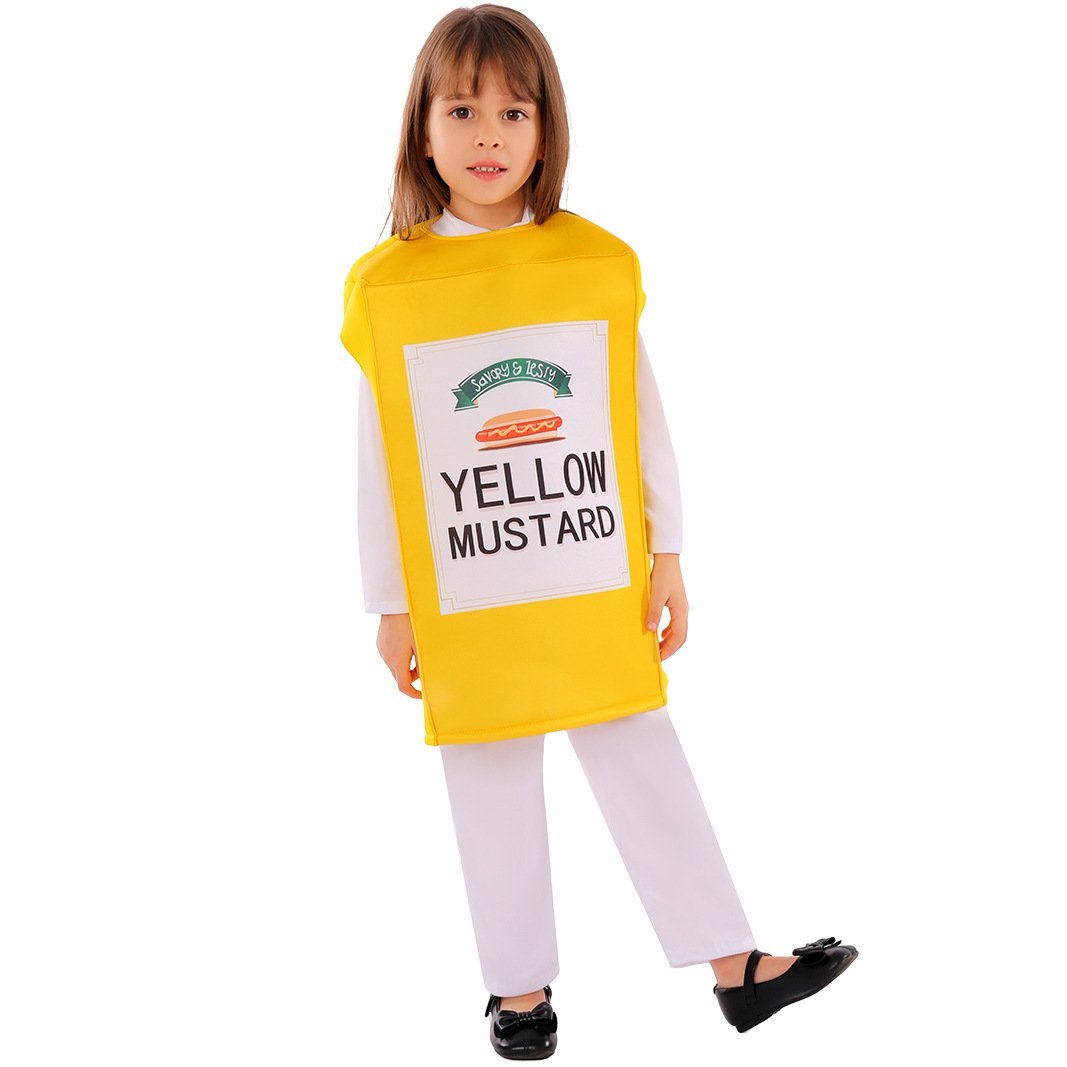 BuySmock Mustard Bottle Kids Funny Stage Cosplay Costumes Halloween Now Cheaper With 3 - 5 Days Ship - PajamasBuy