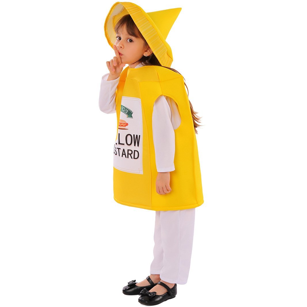 BuySmock Mustard Bottle Kids Funny Stage Cosplay Costumes Halloween Now Cheaper With 3 - 5 Days Ship - PajamasBuy