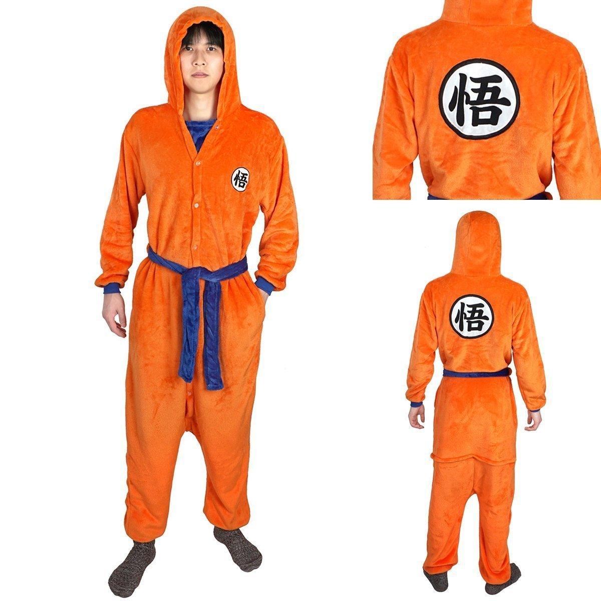 Son Goku Pajamas Anime Kigurumi Adult Unisex Onesie Flannel Sleepwear - Pajamasbuy