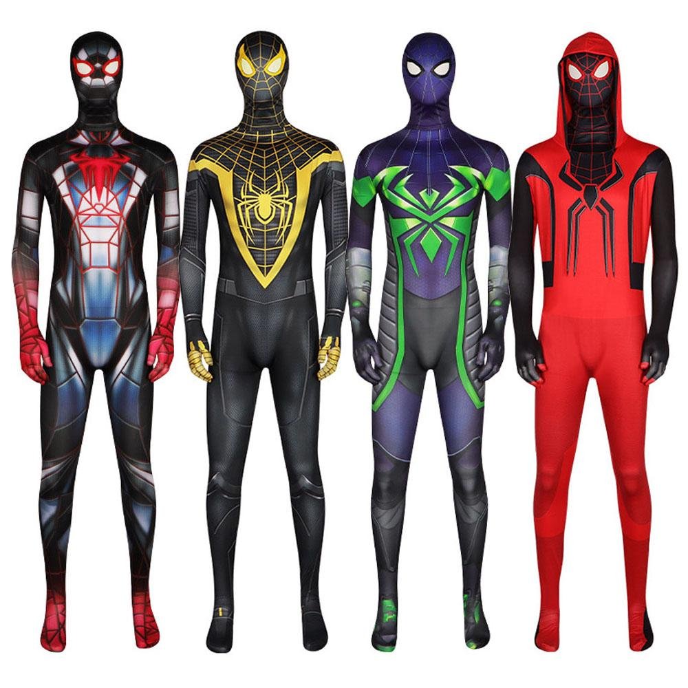 BuySpider - Man 2099 PS5 Comics Miles Morales Jumpsuit Halloween Cosplay Costume Bodysuit Now Cheaper With 3 - 5 Days Ship - PajamasBuy