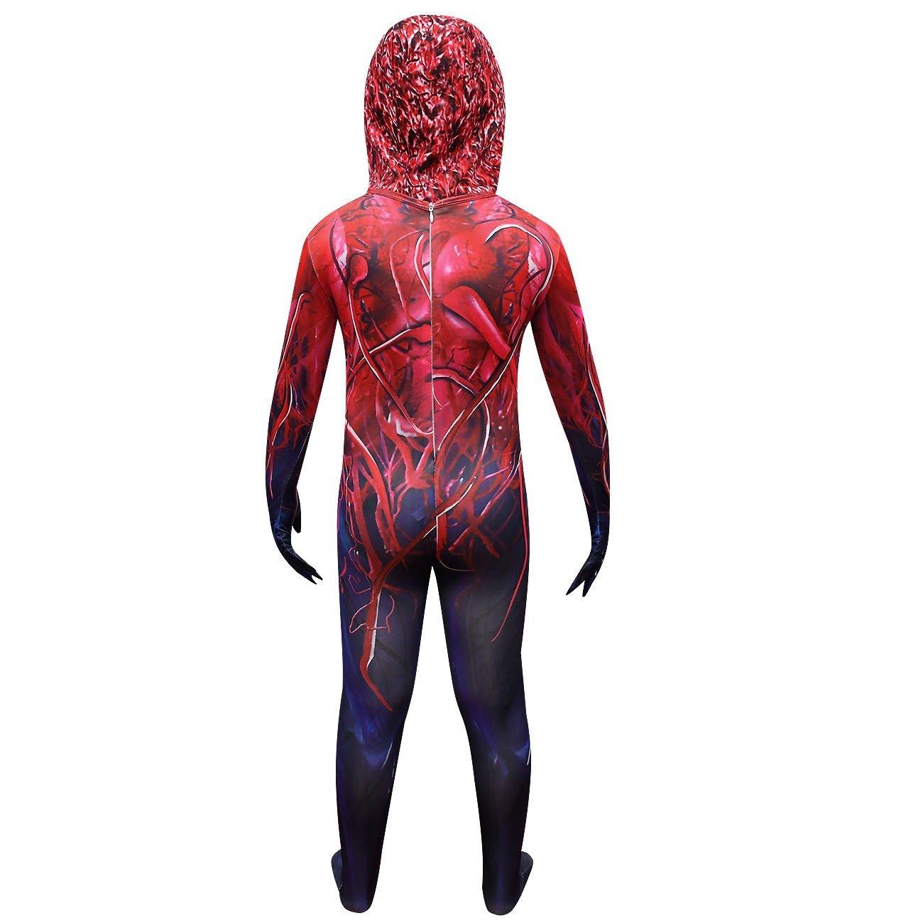 Spider - Man CARNAGE RED VENOM Costume For Kids Deluxe Zentai Cosplay Jumpsuits With Head Mask Halloween - Pajamasbuy