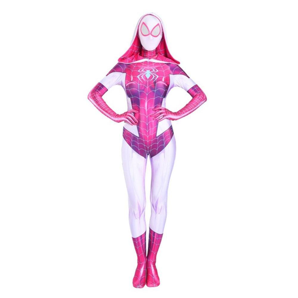 Spider - man Gwen Stacy Costume Costume Zentai Jumpsuit Bodysuit Adult Kids - Pajamasbuy