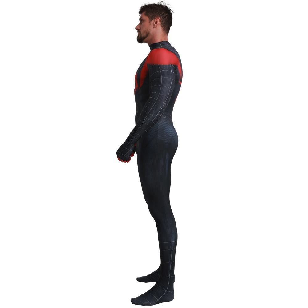 BuySpider - Man Into the Spider - Verse Miles Morales Costume Adults Cosplay Party Jumpsuit Halloween Now Cheaper With 3 - 5 Days Ship - PajamasBuy