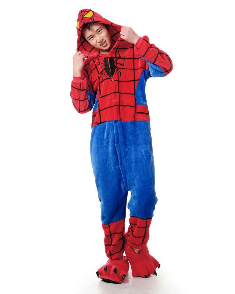 BuySpiderman Kigurumi Onesies Hoodie Pajamas Costume for Adult Now Cheaper With 3 - 5 Days Ship - PajamasBuy