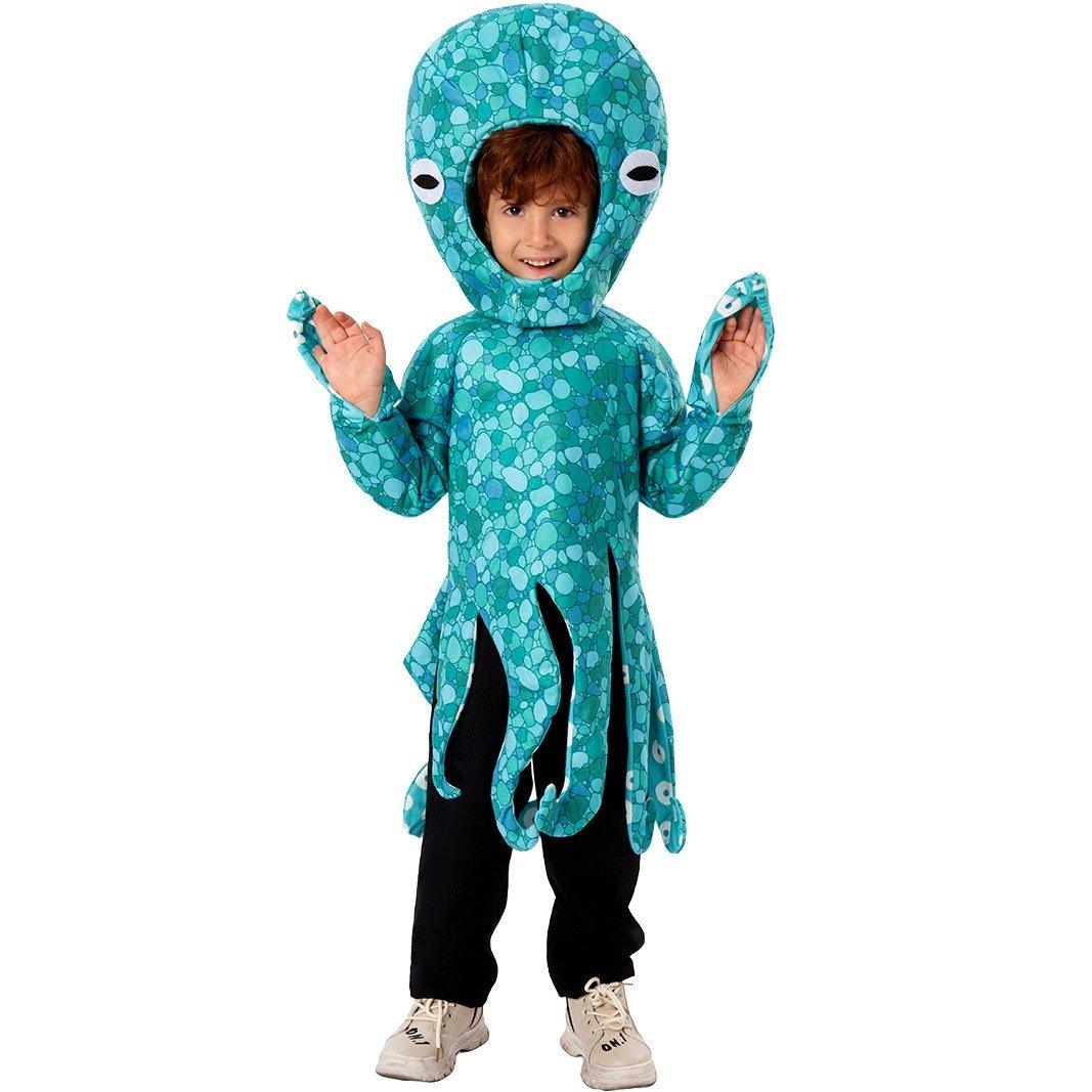 Squid Costume Blue Leggings Jumpsuit Marine Life Cosplay Halloween Christmas School Party For Kids - Pajamasbuy