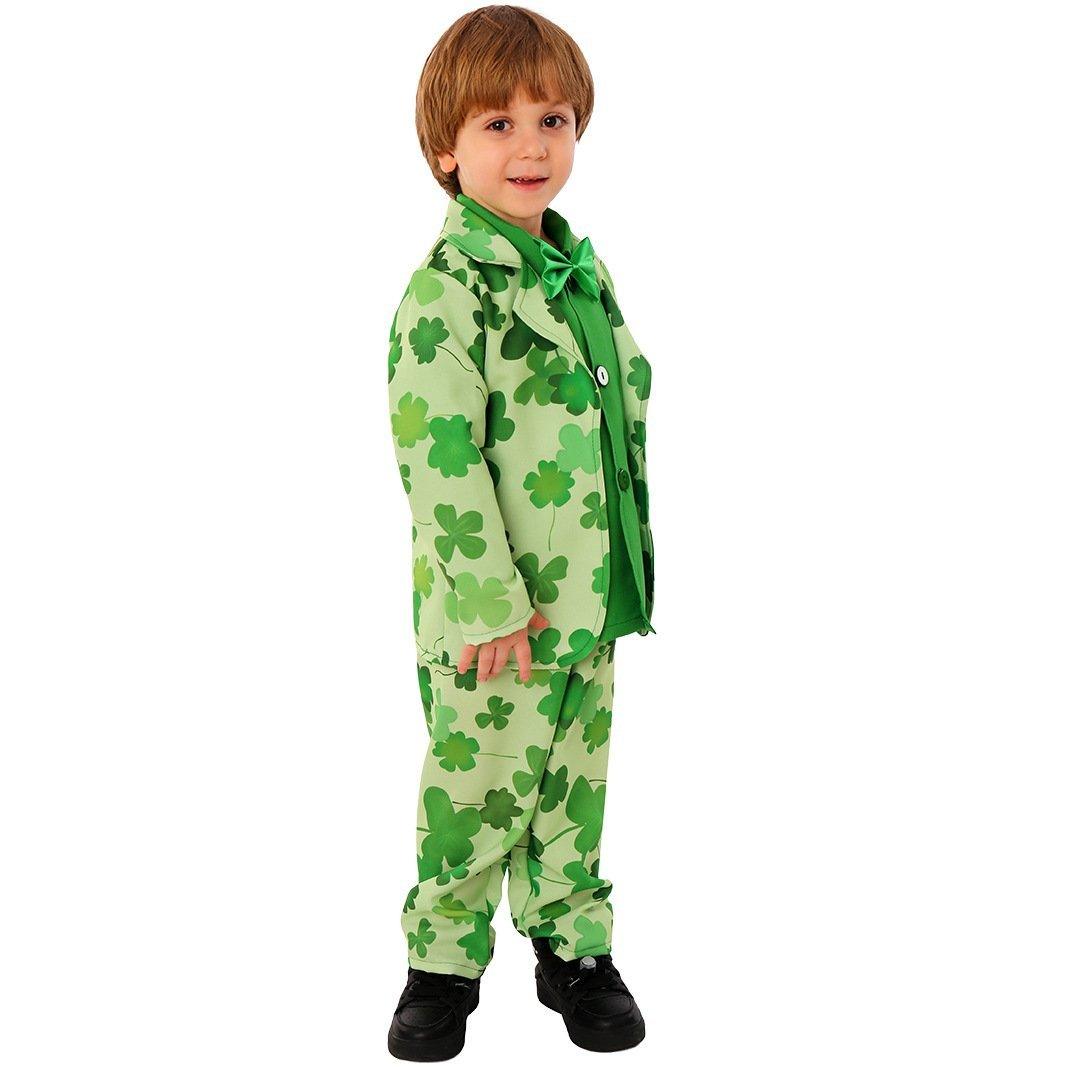 St. Patrick's Day Four Leaf Clover Kids Party Suit Cosplay Costumes - Pajamasbuy