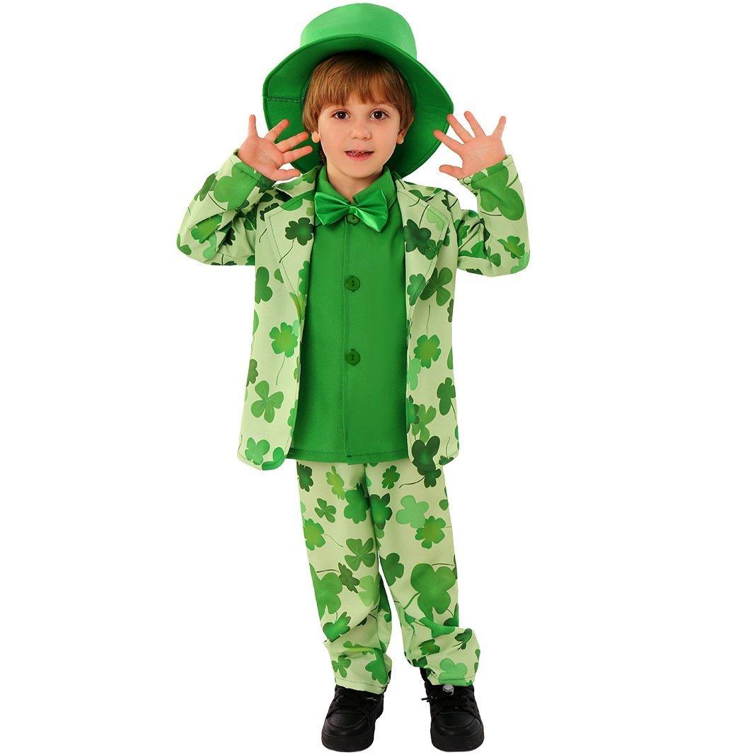 St. Patrick's Day Four Leaf Clover Kids Party Suit Cosplay Costumes - Pajamasbuy