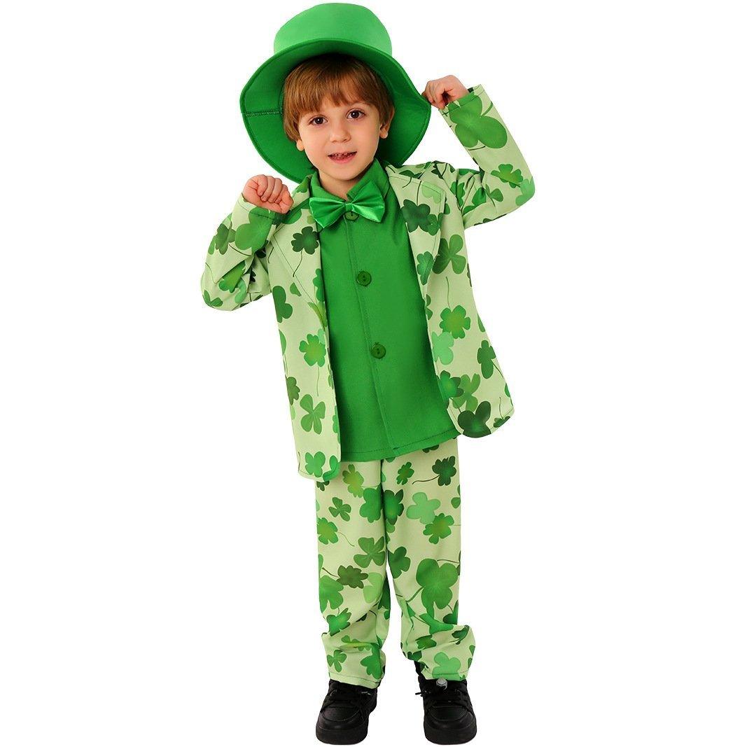 St. Patrick's Day Four Leaf Clover Kids Party Suit Cosplay Costumes - Pajamasbuy