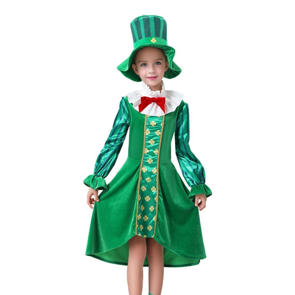 St Patrick's Day Kids Green Dress Party Cosplay Costume Carnival Suit - Pajamasbuy