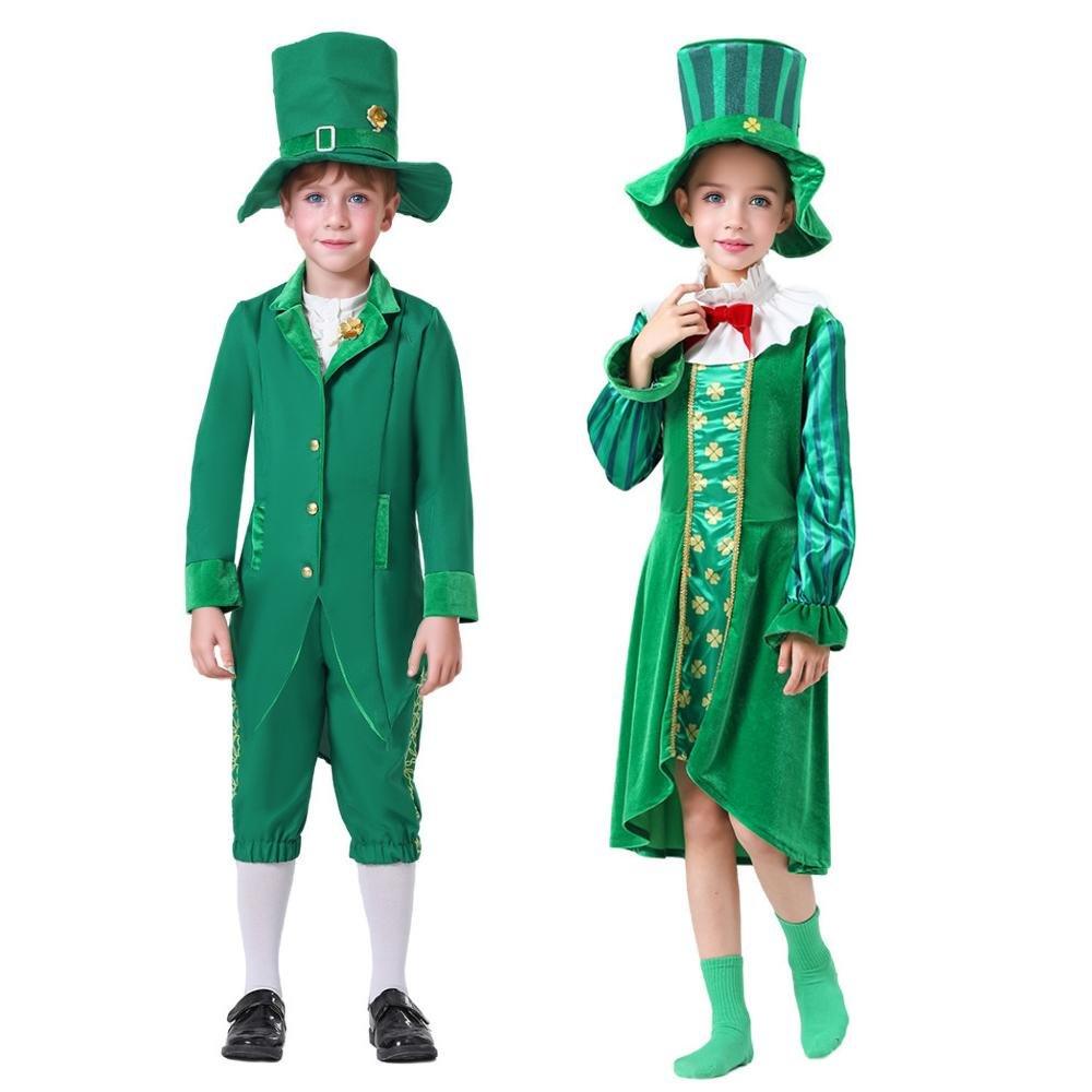 St Patrick's Day Kids Green Dress Party Cosplay Costume Carnival Suit - Pajamasbuy