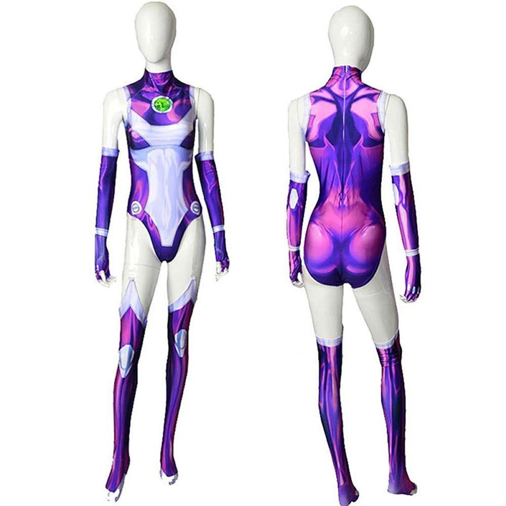 Starfire Halloween Jumpsuit Carnival Suit Zentai Cosplay Costume For Adults - Pajamasbuy